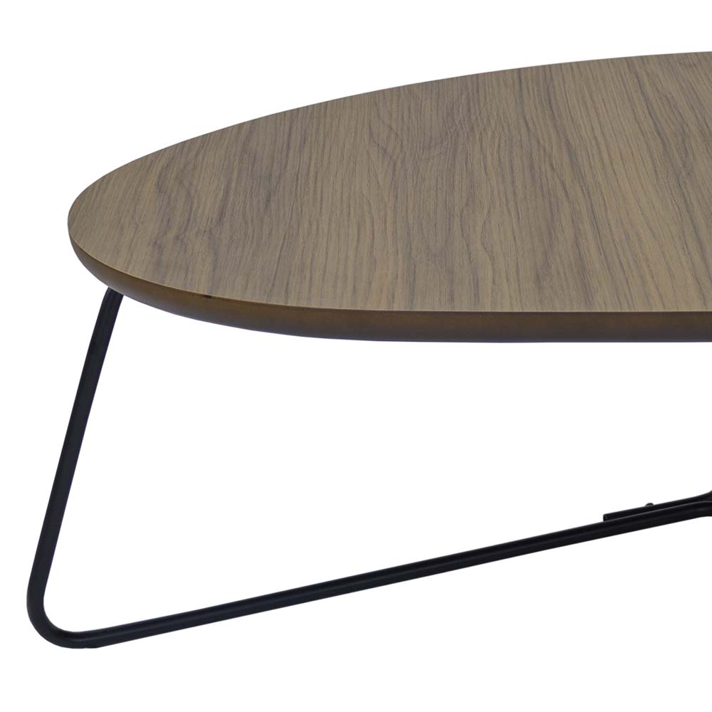 Mesa Centro Infinity Baixa Nogueira e Base Preta - 2